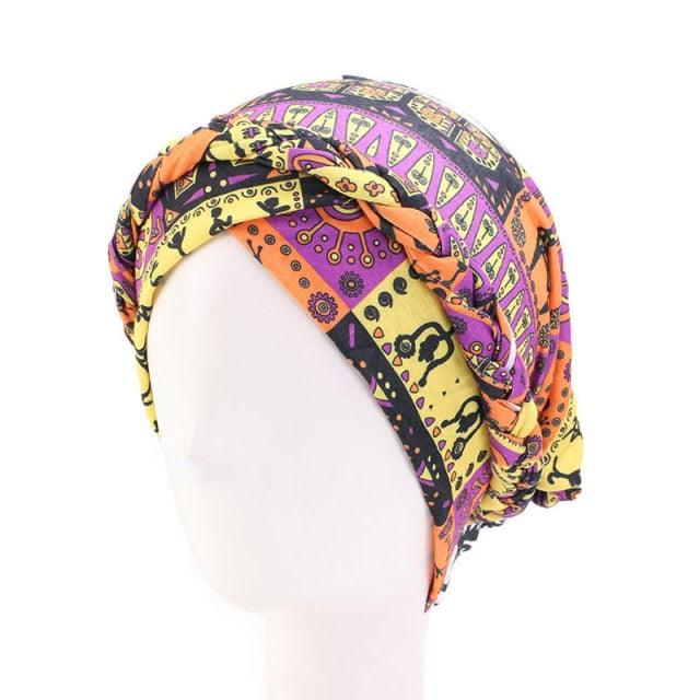 Fashion Soft Cotton Print Braid Turban Lightweight Muslim Turbans Head For Women Women's Hijabs Caps Hat Lightweight Inner Hijab Caps Elegant Arab Wrap Head Scarves Turban Scarf For Women